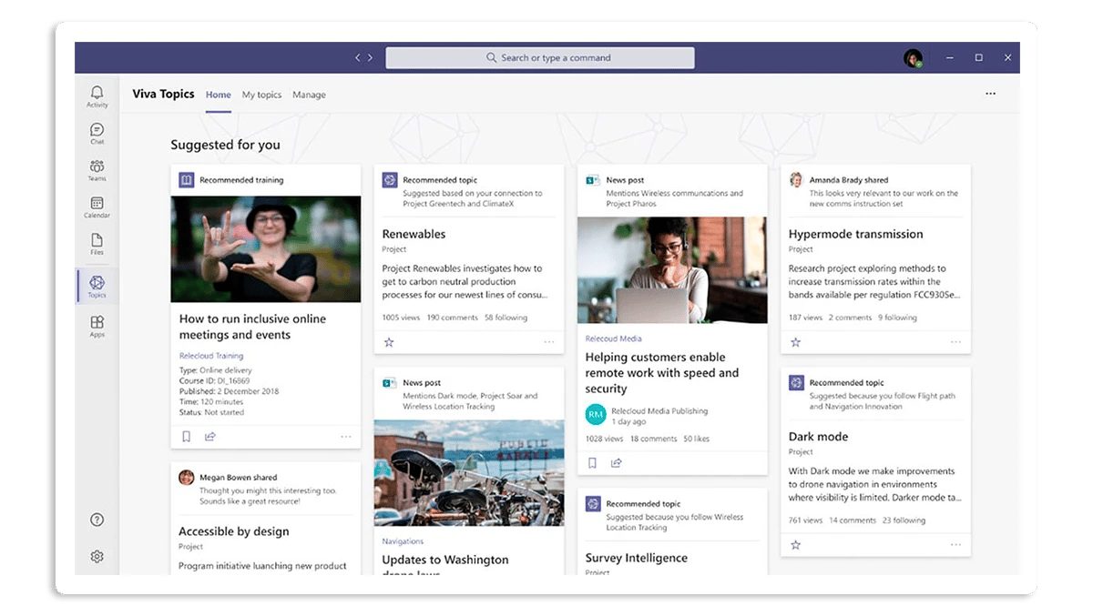 Organize knowledge with Viva Topics
