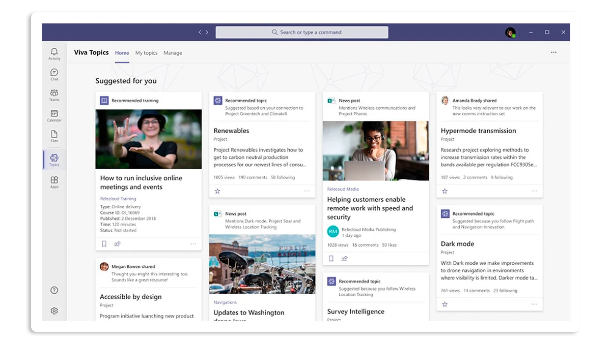 Organize knowledge with Viva Topics
