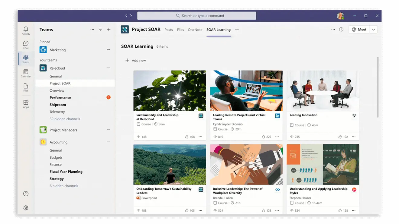 Microsoft Viva Learning in Microsoft Teams